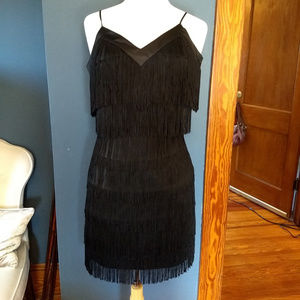 Guess black fringe dress